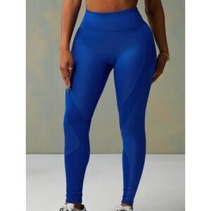 NWT Fabletics Motion365+ Contour High-Waisted Legging Lazuli Blue Shine XS
